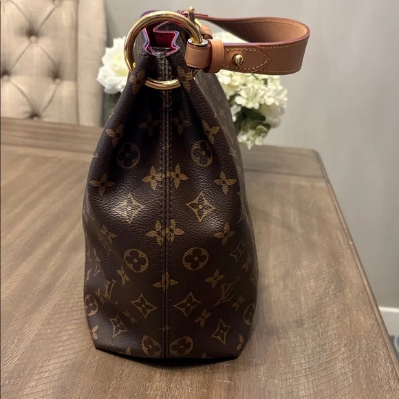 Authentic Louis Vuitton classic monogram Graceful Pm hobo bag in peony - Picture 13 of 16